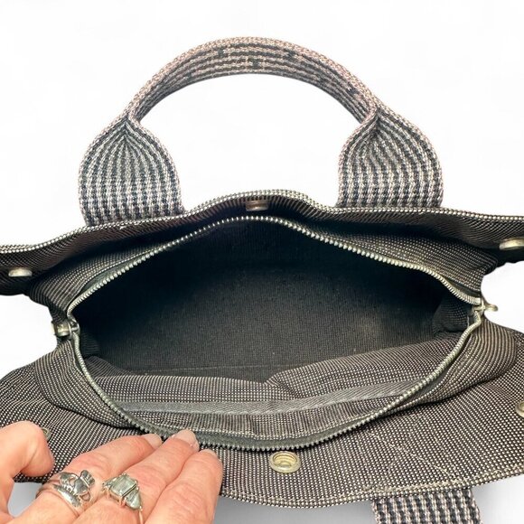 HERMES Canvas Herline PM Tote Grey - w Silver Lock (no key) - Picture 6 of 15